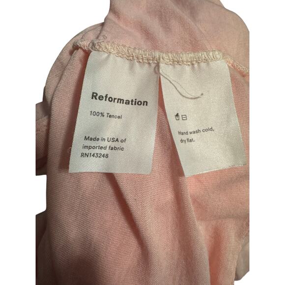Reformation 100% Tencel Cropped Tee Shirt Pink Size S - Picture 5 of 6
